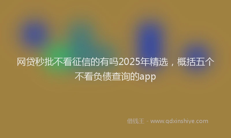 网贷秒批不看征信的有吗2025年精选，概括五个不看负债查询的app
