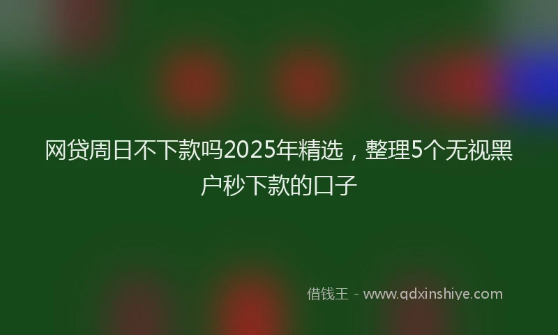 网贷周日不下款吗2025年精选，整理5个无视黑户秒下款的口子