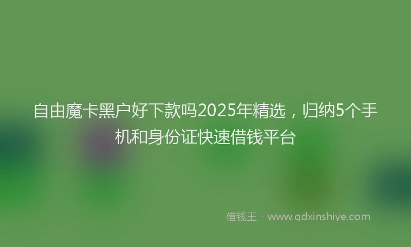 自由魔卡黑户好下款吗2025年精选，归纳5个手机和身份证快速借钱平台
