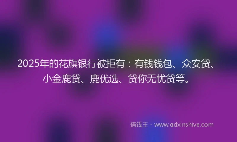 2025年的花旗银行被拒有：有钱钱包、众安贷、小金鹿贷、鹿优选、贷你无忧贷等。