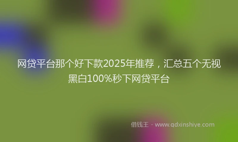 网贷平台那个好下款2025年推荐，汇总五个无视黑白100%秒下网贷平台