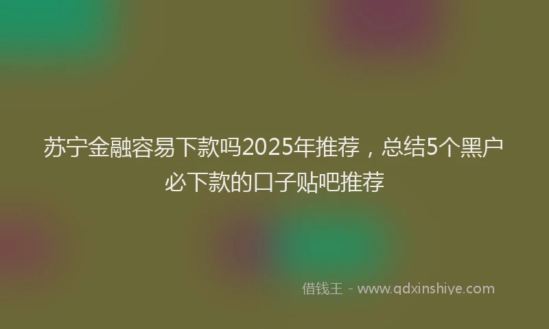 苏宁金融容易下款吗2025年推荐，总结5个黑户必下款的口子贴吧推荐