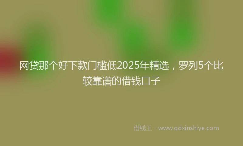 网贷那个好下款门槛低2025年精选，罗列5个比较靠谱的借钱口子