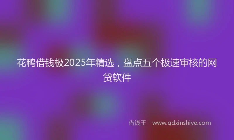花鸭借钱极2025年精选，盘点五个极速审核的网贷软件