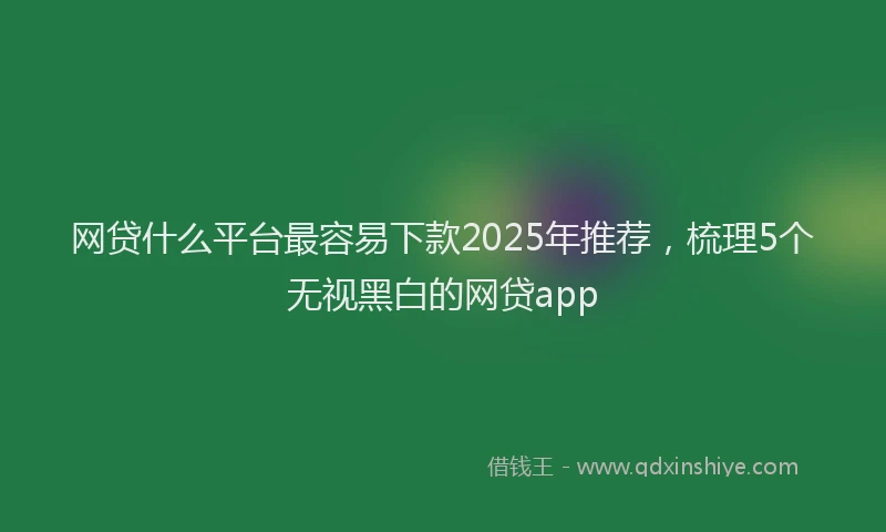 网贷什么平台最容易下款2025年推荐，梳理5个无视黑白的网贷app
