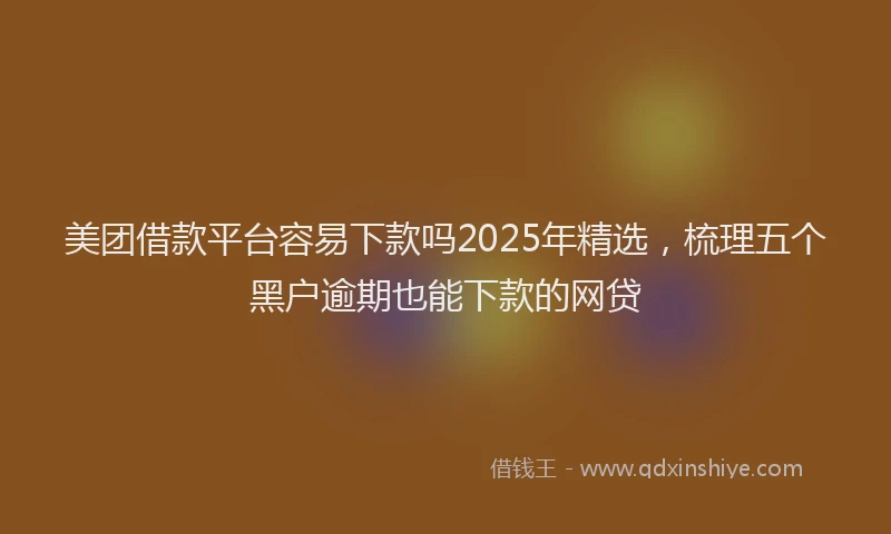 美团借款平台容易下款吗2025年精选，梳理五个黑户逾期也能下款的网贷