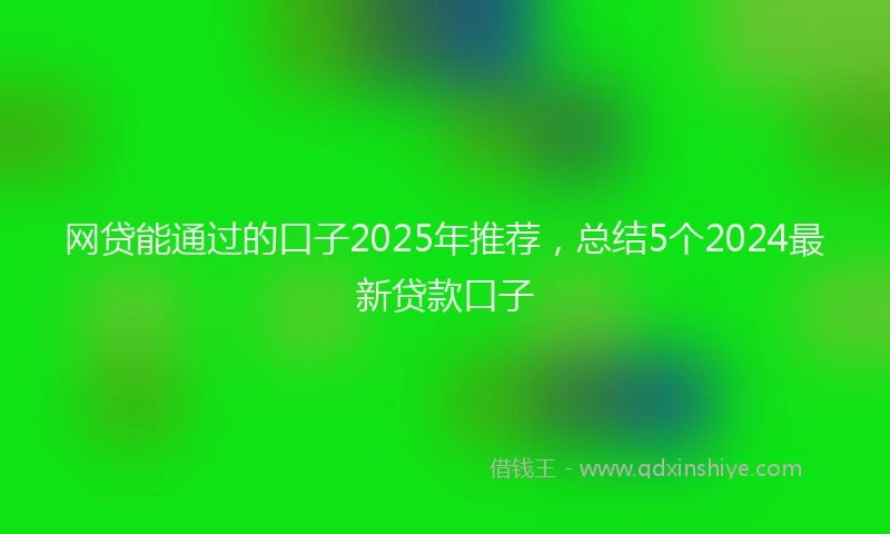 网贷能通过的口子2025年推荐，总结5个2024最新贷款口子