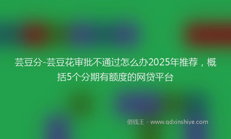 芸豆分-芸豆花审批不通过怎么办2025年推荐，概括5个分期有额度的网贷平台