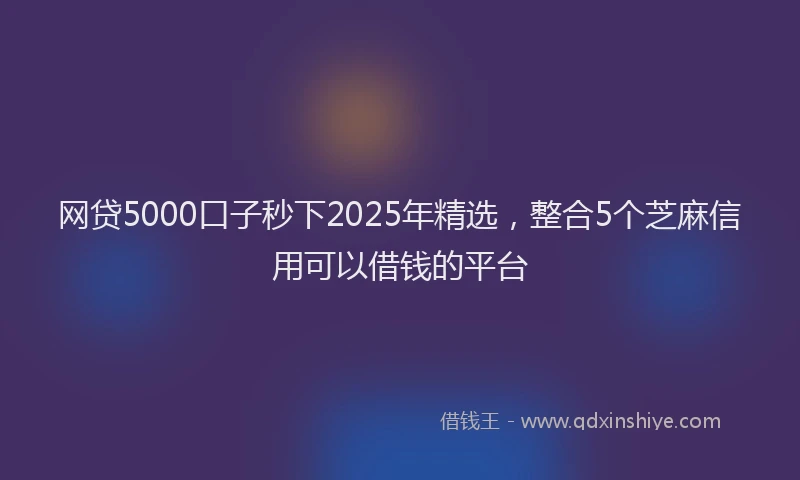 网贷5000口子秒下2025年精选，整合5个芝麻信用可以借钱的平台
