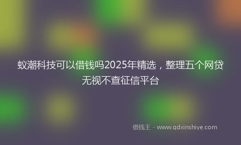 蚁潮科技可以借钱吗2025年精选，整理五个网贷无视不查征信平台