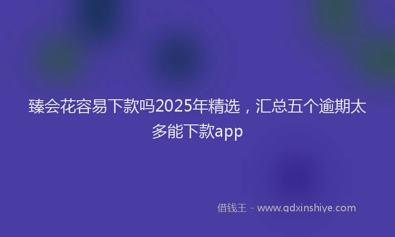 臻会花容易下款吗2025年精选，汇总五个逾期太多能下款app