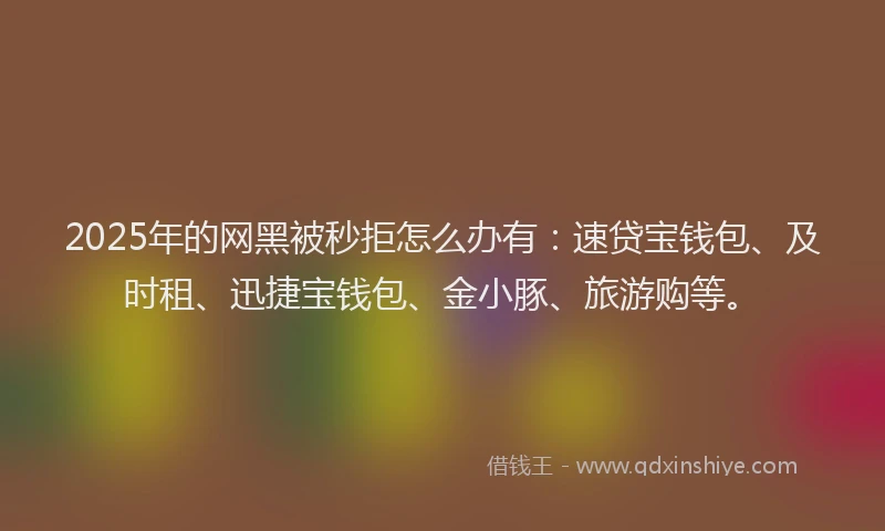 2025年的网黑被秒拒怎么办有：速贷宝钱包、及时租、迅捷宝钱包、金小豚、旅游购等。