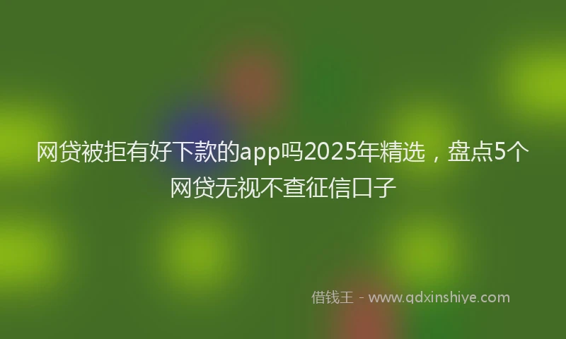 网贷被拒有好下款的app吗2025年精选，盘点5个网贷无视不查征信口子
