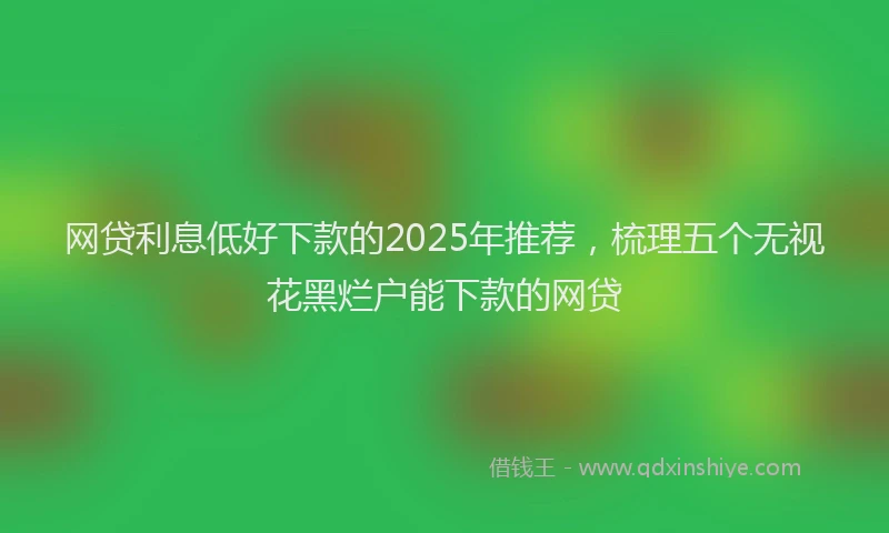 网贷利息低好下款的2025年推荐，梳理五个无视花黑烂户能下款的网贷