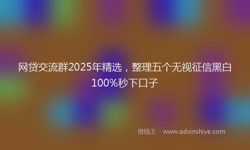 网贷交流群2025年精选，整理五个无视征信黑白100%秒下口子
