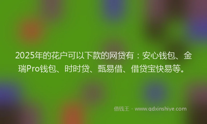2025年的花户可以下款的网贷有：安心钱包、金瑞Pro钱包、时时贷、甄易借、借贷宝快易等。