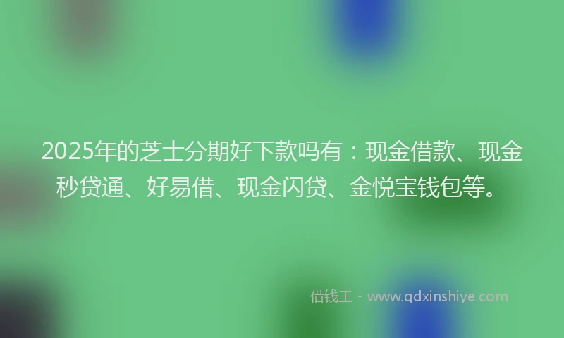 2025年的芝士分期好下款吗有：现金借款、现金秒贷通、好易借、现金闪贷、金悦宝钱包等。