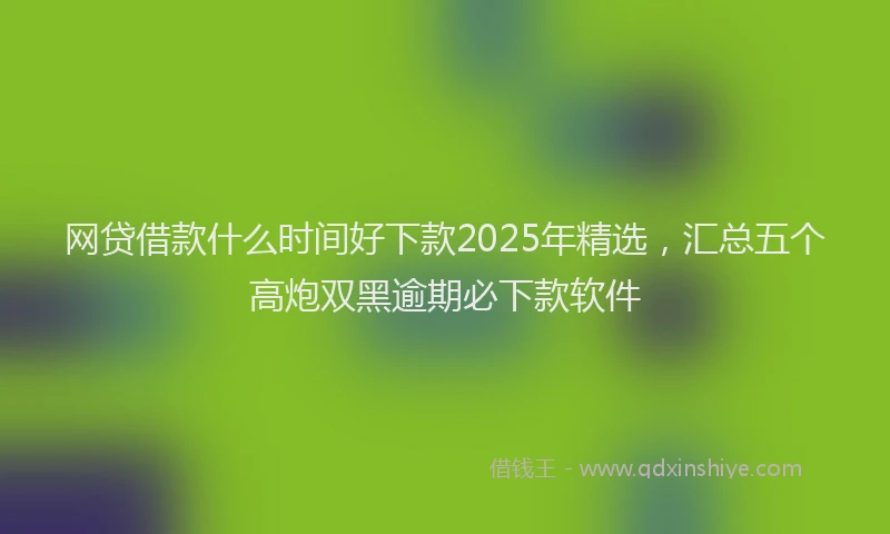 网贷借款什么时间好下款2025年精选，汇总五个高炮双黑逾期必下款软件