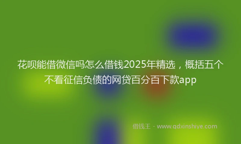 花呗能借微信吗怎么借钱2025年精选，概括五个不看征信负债的网贷百分百下款app