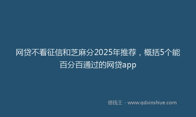 网贷不看征信和芝麻分2025年推荐，概括5个能百分百通过的网贷app