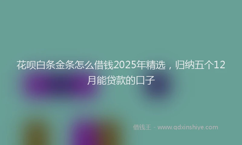 花呗白条金条怎么借钱2025年精选，归纳五个12月能贷款的口子