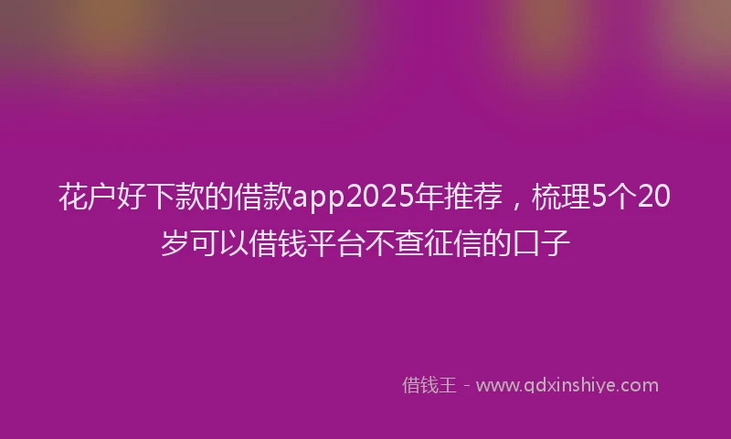 花户好下款的借款app2025年推荐，梳理5个20岁可以借钱平台不查征信的口子