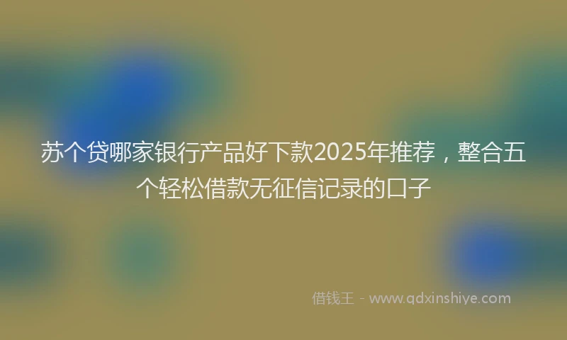 苏个贷哪家银行产品好下款2025年推荐，整合五个轻松借款无征信记录的口子