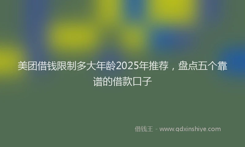 美团借钱限制多大年龄2025年推荐，盘点五个靠谱的借款口子