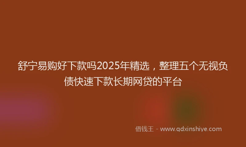 舒宁易购好下款吗2025年精选，整理五个无视负债快速下款长期网贷的平台