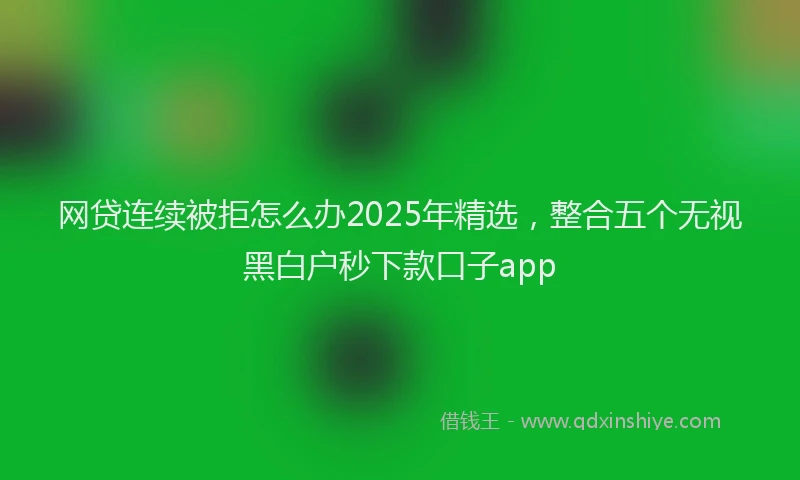 网贷连续被拒怎么办2025年精选，整合五个无视黑白户秒下款口子app