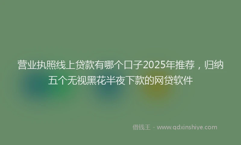 营业执照线上贷款有哪个口子2025年推荐，归纳五个无视黑花半夜下款的网贷软件