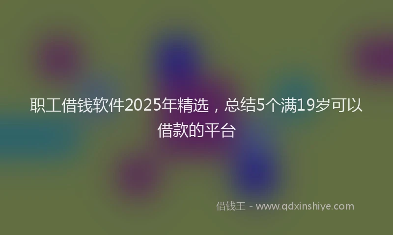 职工借钱软件2025年精选，总结5个满19岁可以借款的平台