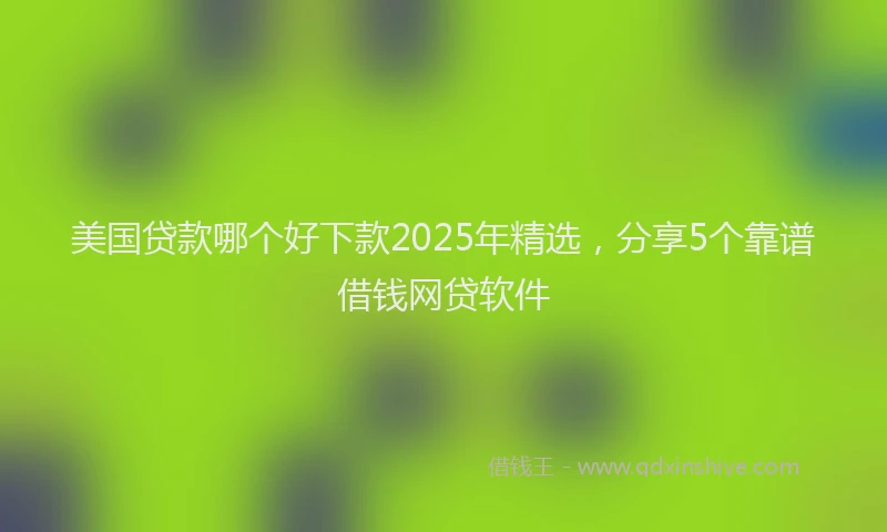美国贷款哪个好下款2025年精选，分享5个靠谱借钱网贷软件