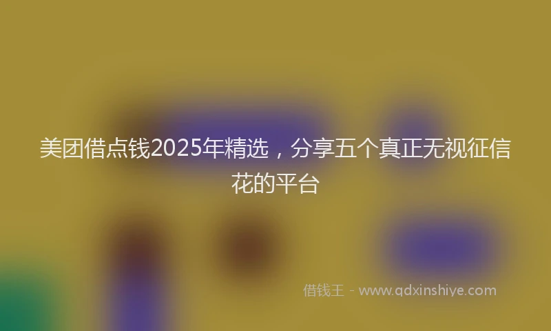 美团借点钱2025年精选，分享五个真正无视征信花的平台