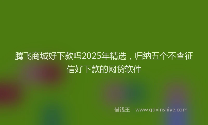 腾飞商城好下款吗2025年精选，归纳五个不查征信好下款的网贷软件