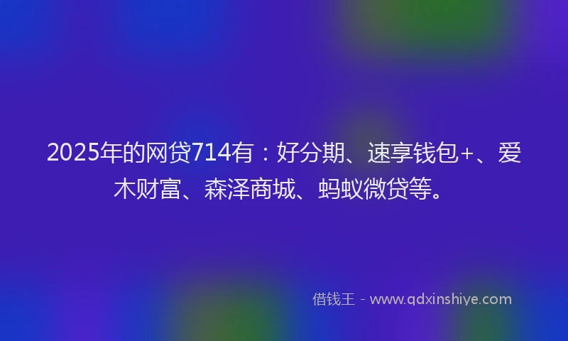 2025年的网贷714有：好分期、速享钱包+、爱木财富、森泽商城、蚂蚁微贷等。