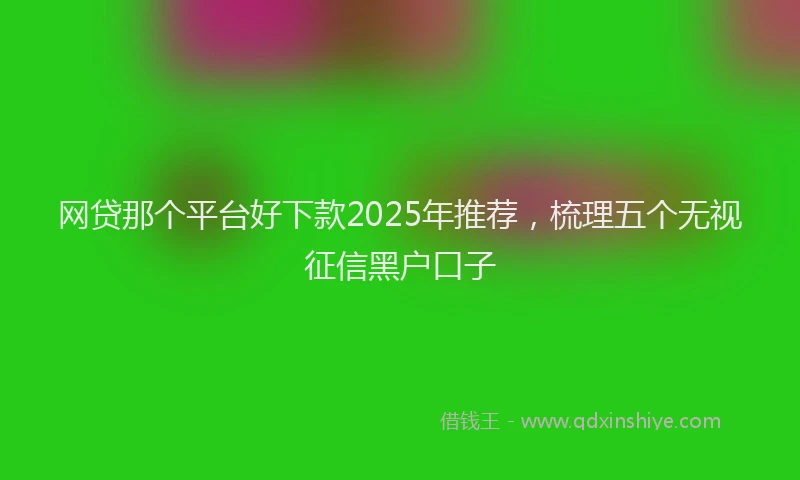 网贷那个平台好下款2025年推荐，梳理五个无视征信黑户口子