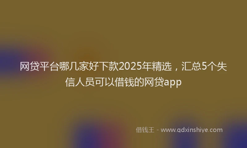 网贷平台哪几家好下款2025年精选，汇总5个失信人员可以借钱的网贷app