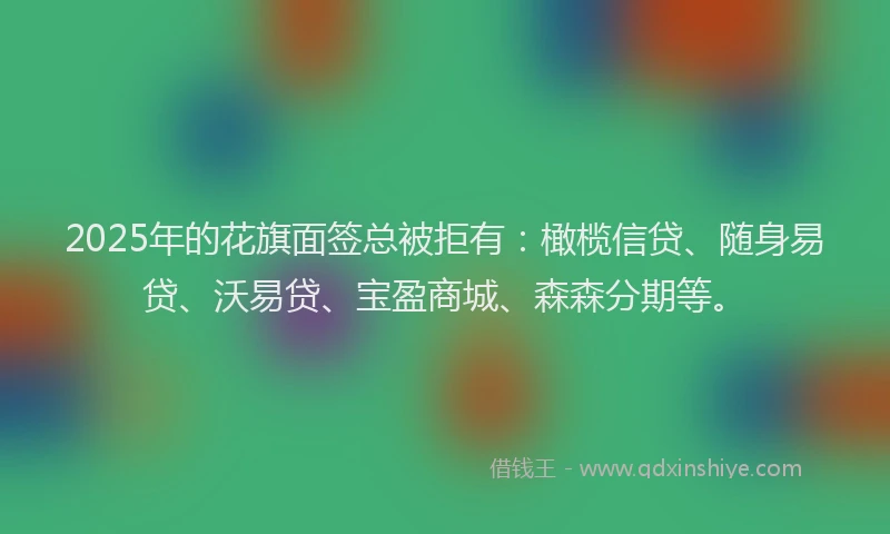 2025年的花旗面签总被拒有：橄榄信贷、随身易贷、沃易贷、宝盈商城、森森分期等。