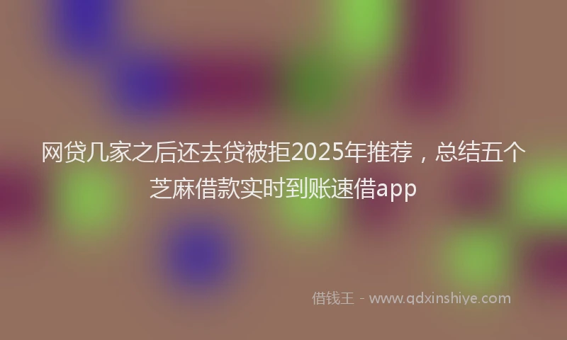 网贷几家之后还去贷被拒2025年推荐，总结五个芝麻借款实时到账速借app