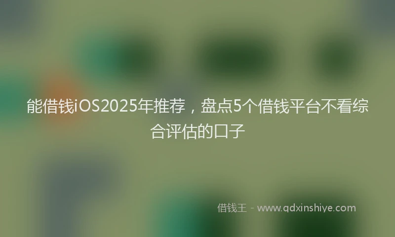 能借钱iOS2025年推荐，盘点5个借钱平台不看综合评估的口子