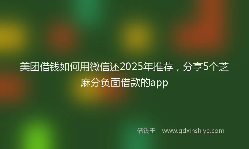 美团借钱如何用微信还2025年推荐，分享5个芝麻分负面借款的app