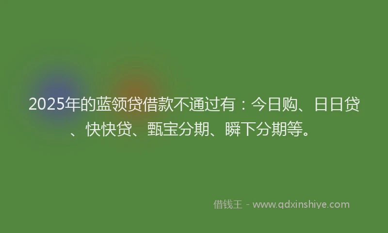2025年的蓝领贷借款不通过有：今日购、日日贷、快快贷、甄宝分期、瞬下分期等。