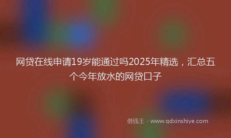 网贷在线申请19岁能通过吗2025年精选，汇总五个今年放水的网贷口子