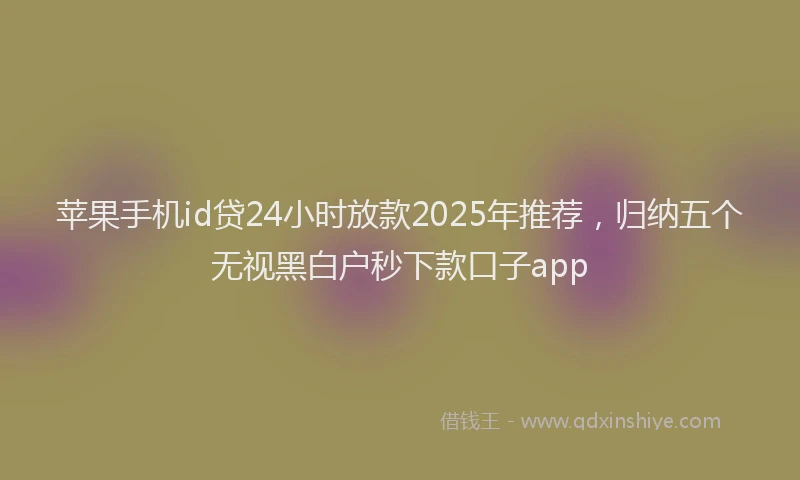 苹果手机id贷24小时放款2025年推荐，归纳五个无视黑白户秒下款口子app