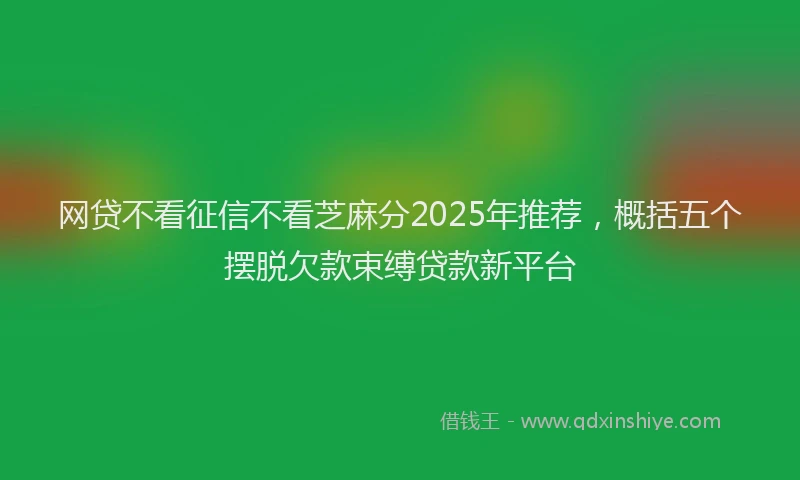 网贷不看征信不看芝麻分2025年推荐，概括五个摆脱欠款束缚贷款新平台