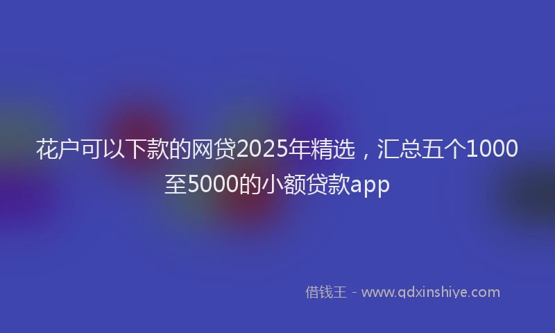 花户可以下款的网贷2025年精选，汇总五个1000至5000的小额贷款app