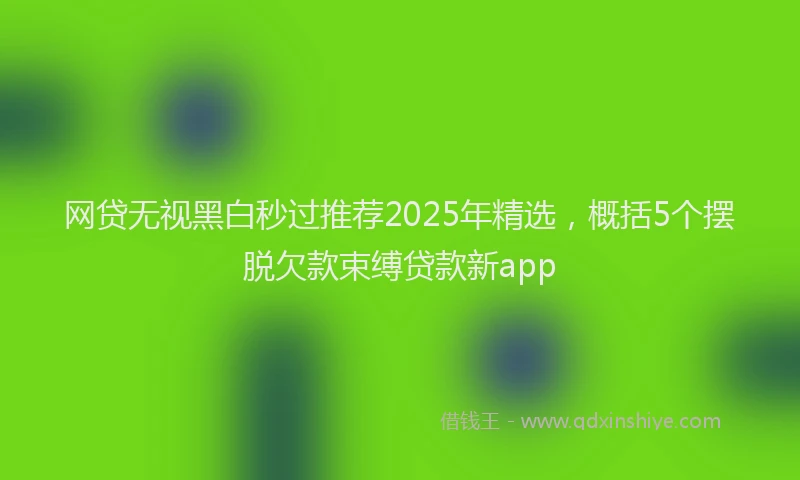 网贷无视黑白秒过推荐2025年精选，概括5个摆脱欠款束缚贷款新app