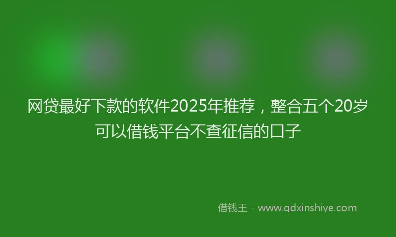 网贷最好下款的软件2025年推荐，整合五个20岁可以借钱平台不查征信的口子