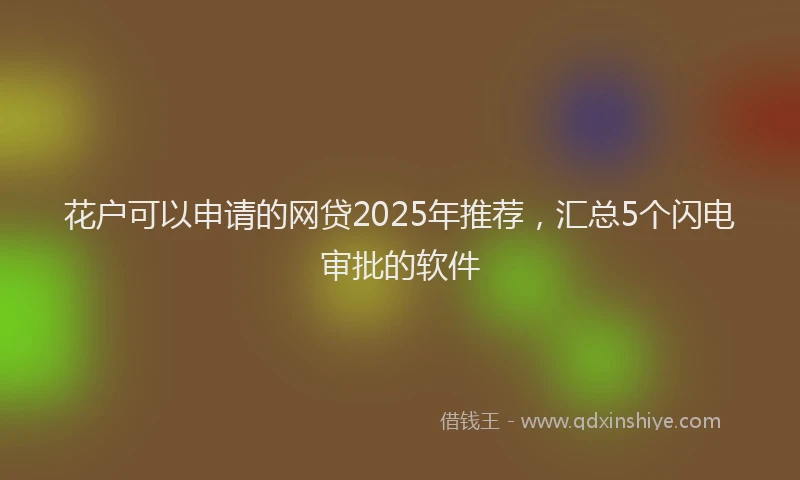 花户可以申请的网贷2025年推荐，汇总5个闪电审批的软件